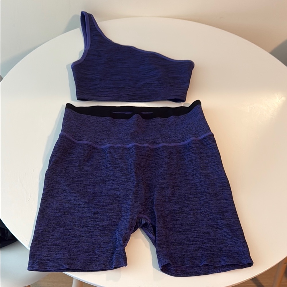 One-Shoulder Purple Activewear Set